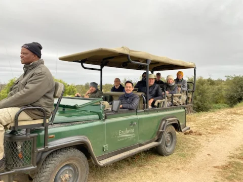 A group of people on a Jeep