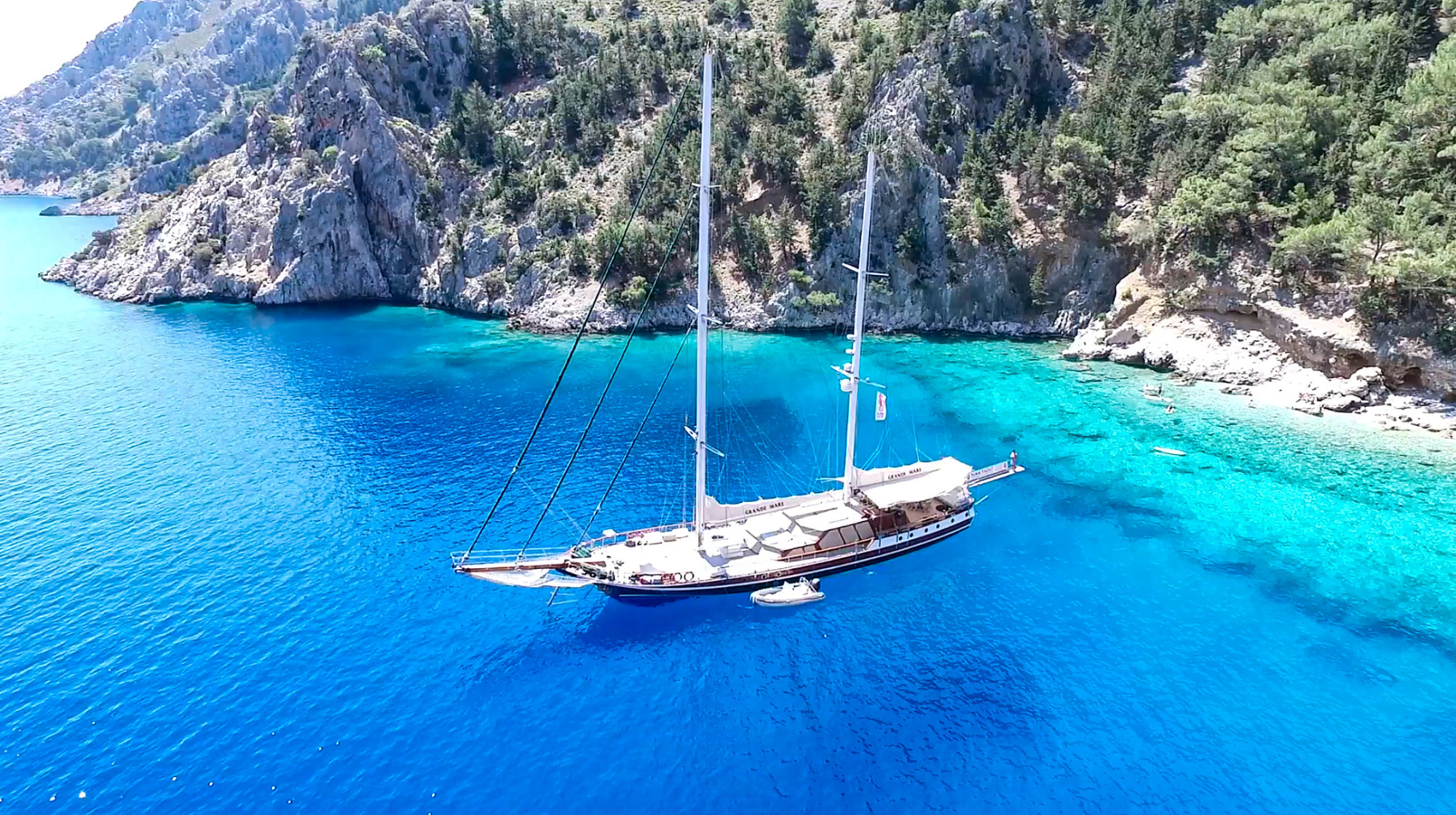 charter boat in a blue sea