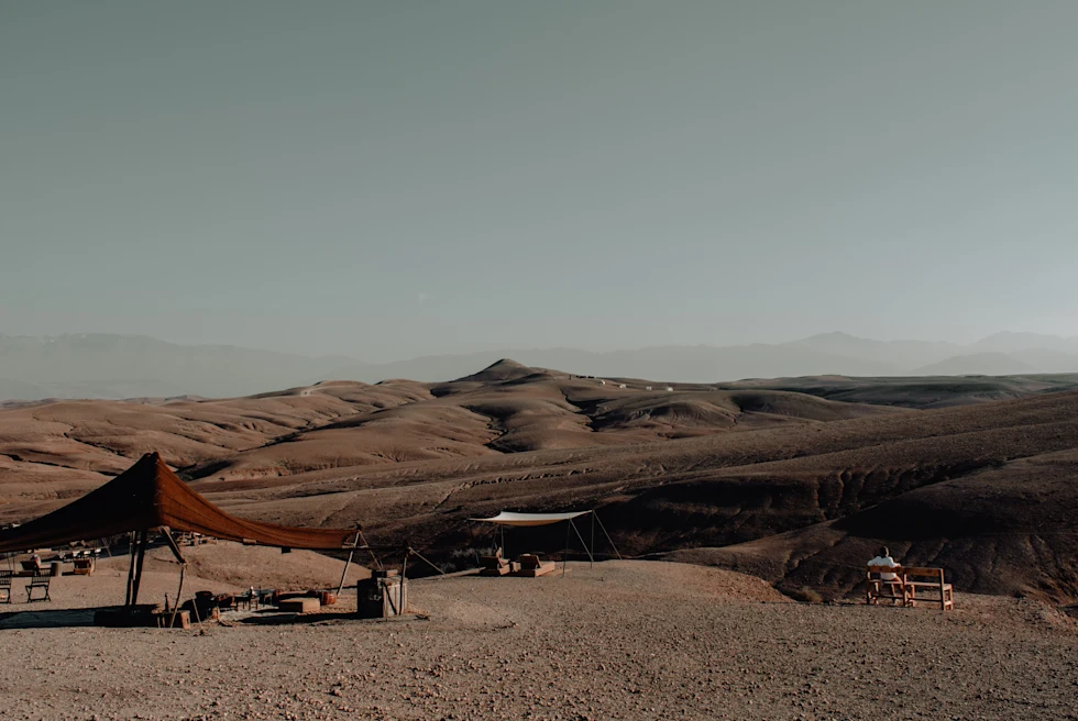 A desert tent camp in Morocco.