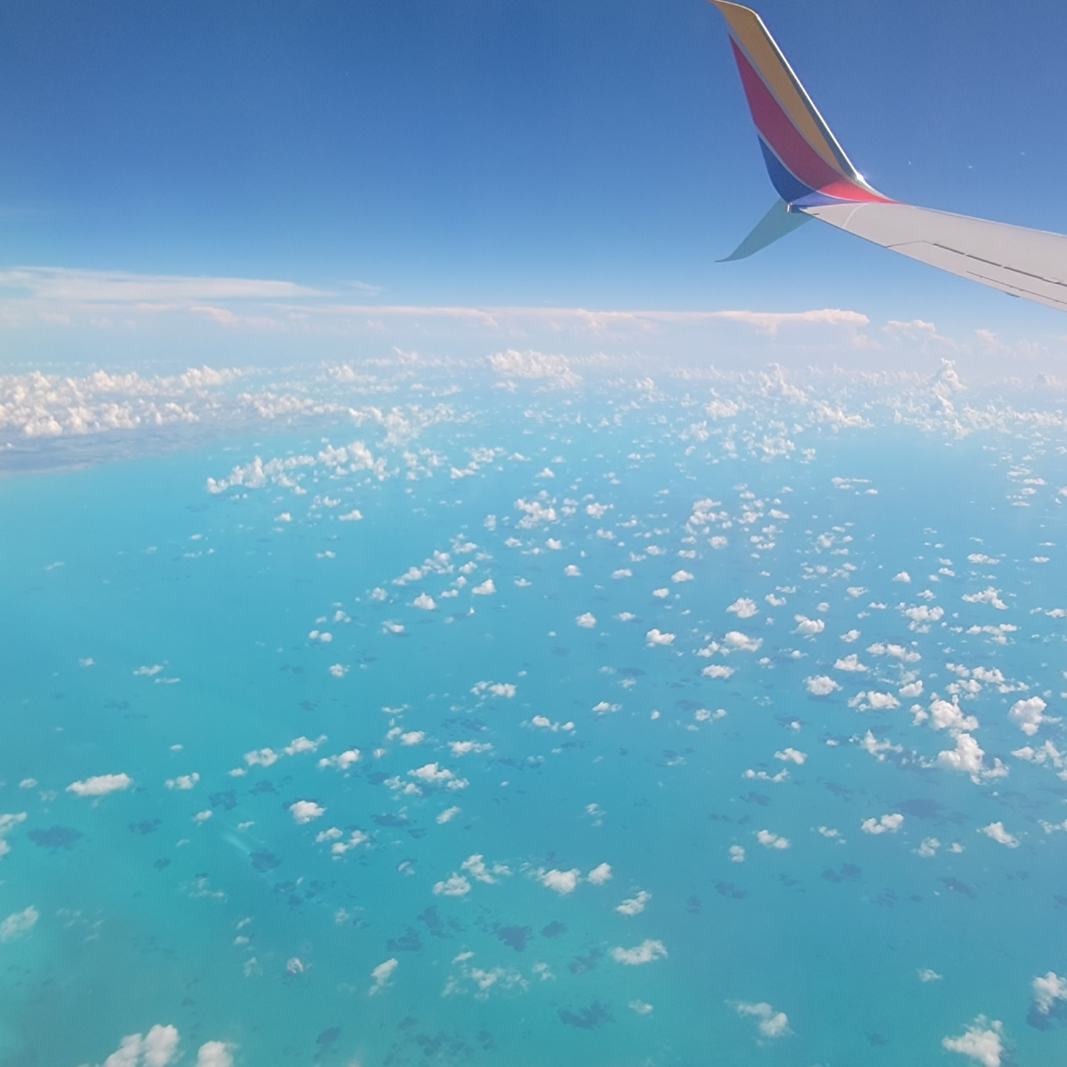 View of a plane over sea