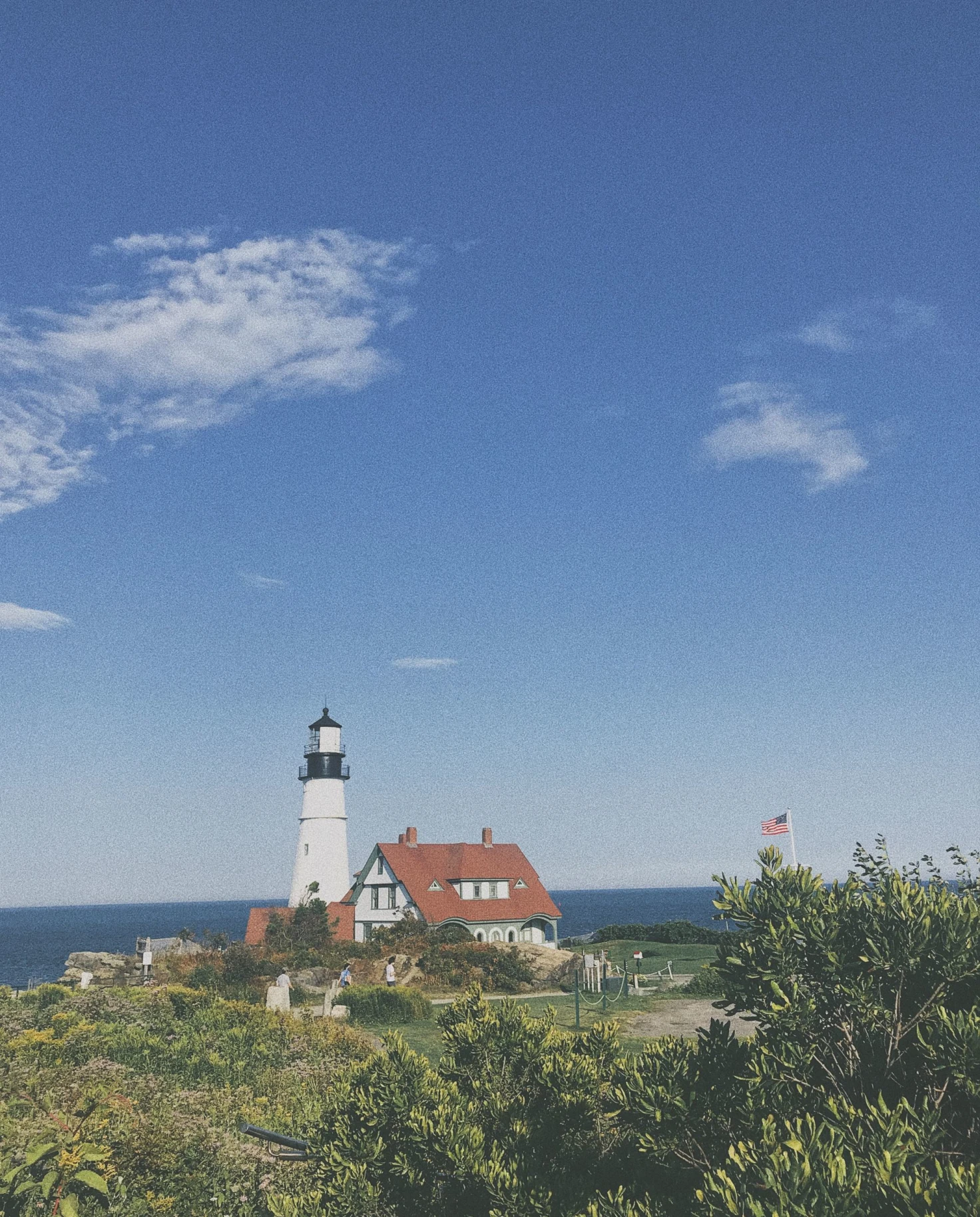 blue sky over lighthouse