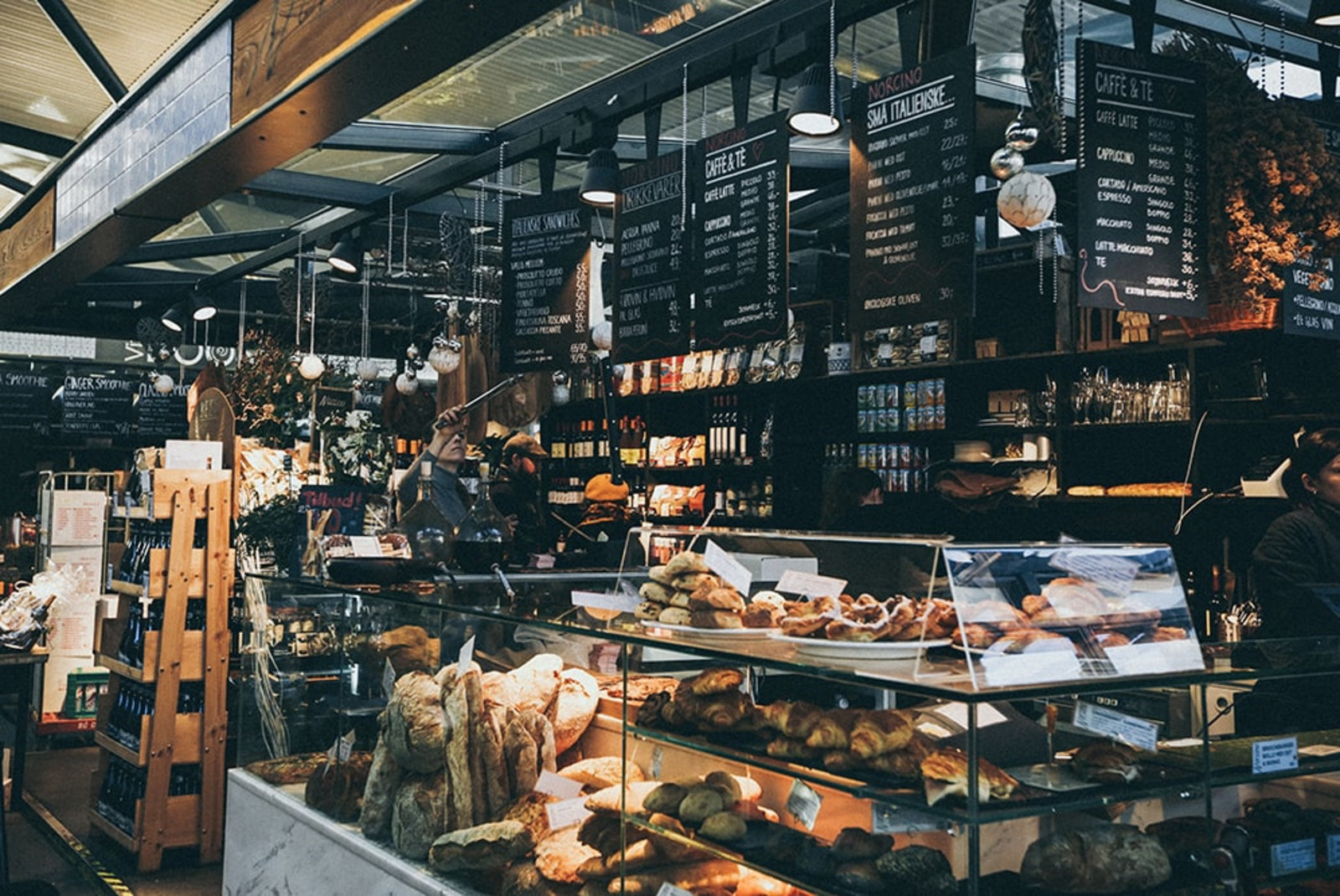 bakery case filled with pastries