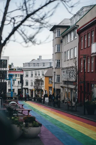 street with rainbow street