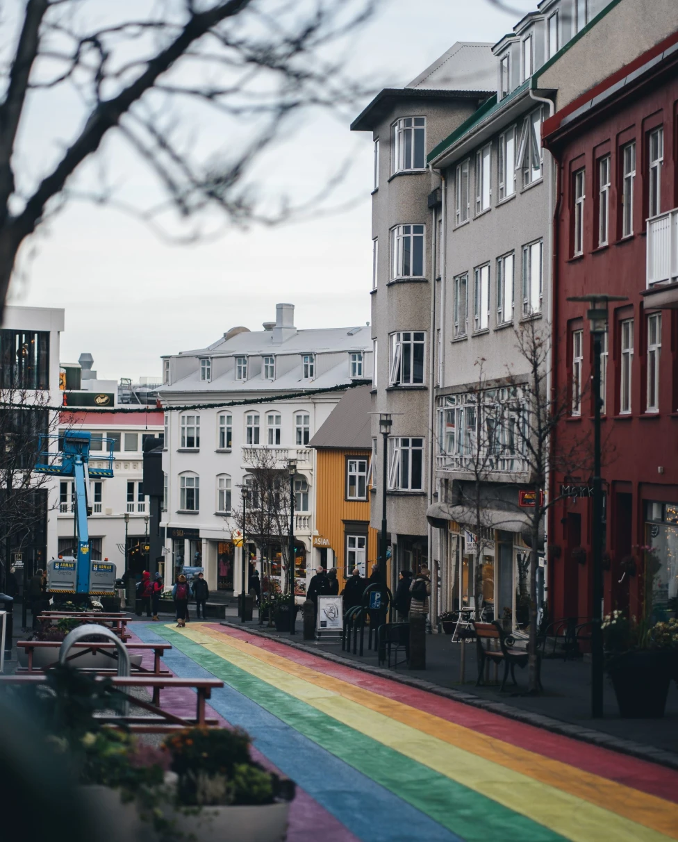 street with rainbow street