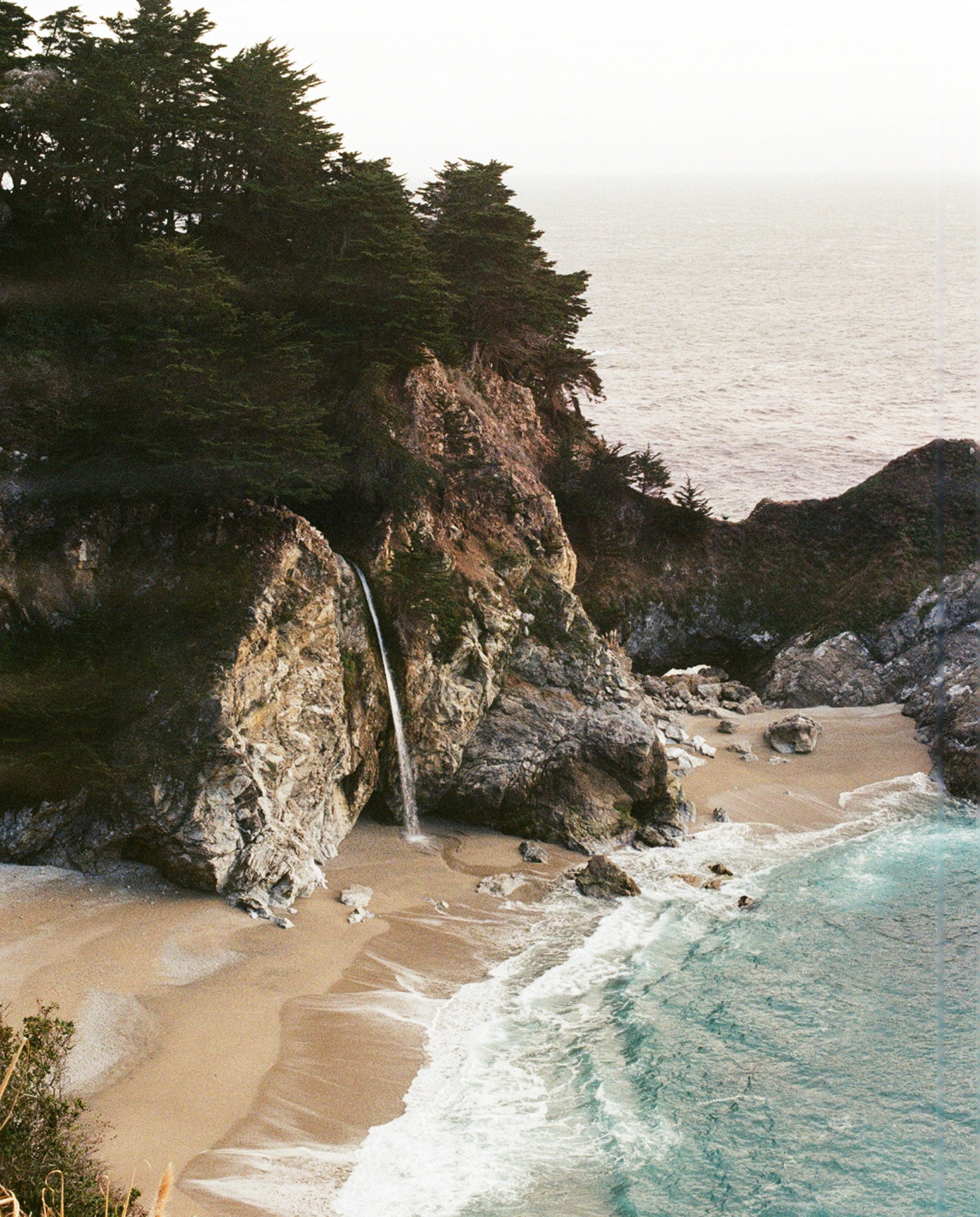 Big sur beach from above.