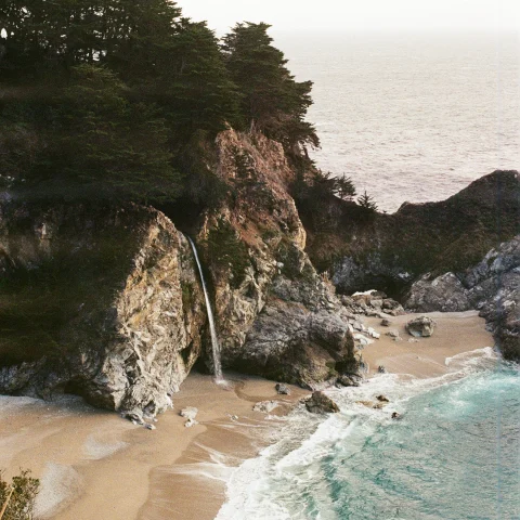 Big sur beach from above.