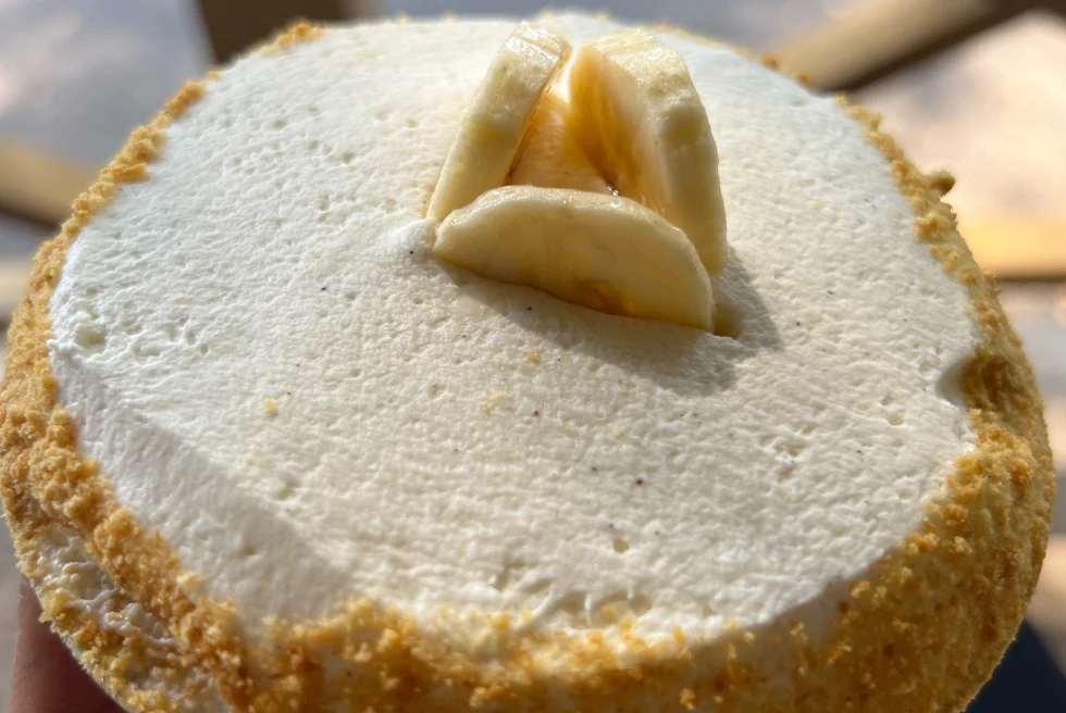 pastry with bananas on top