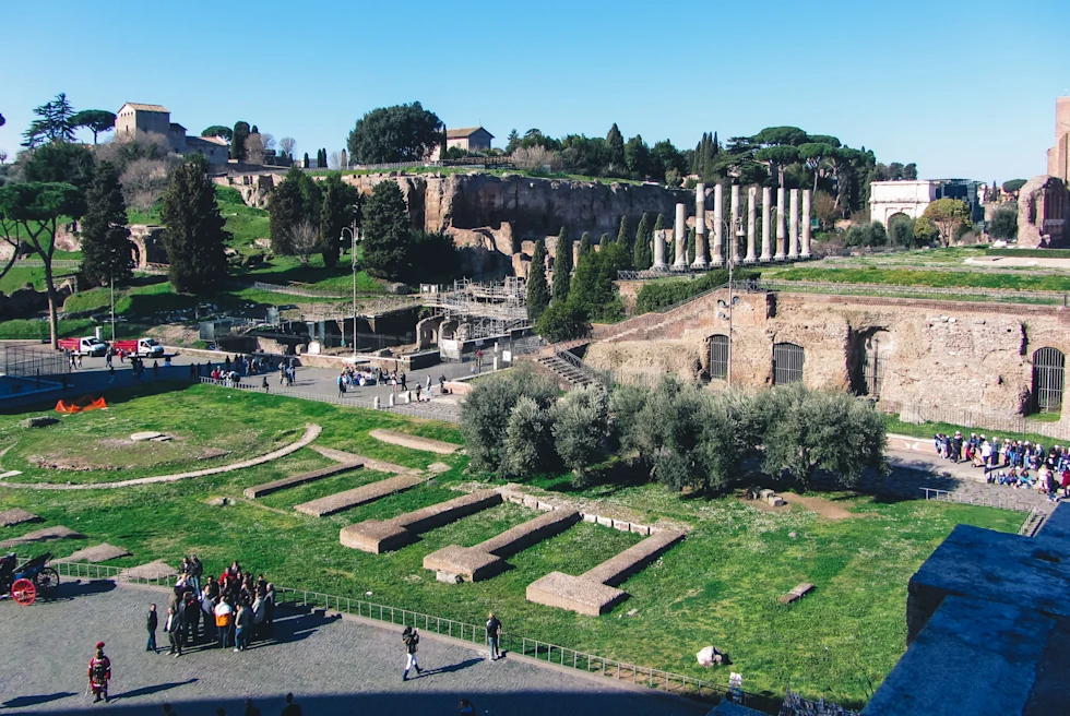 View of the Temple of Venus in Rome.