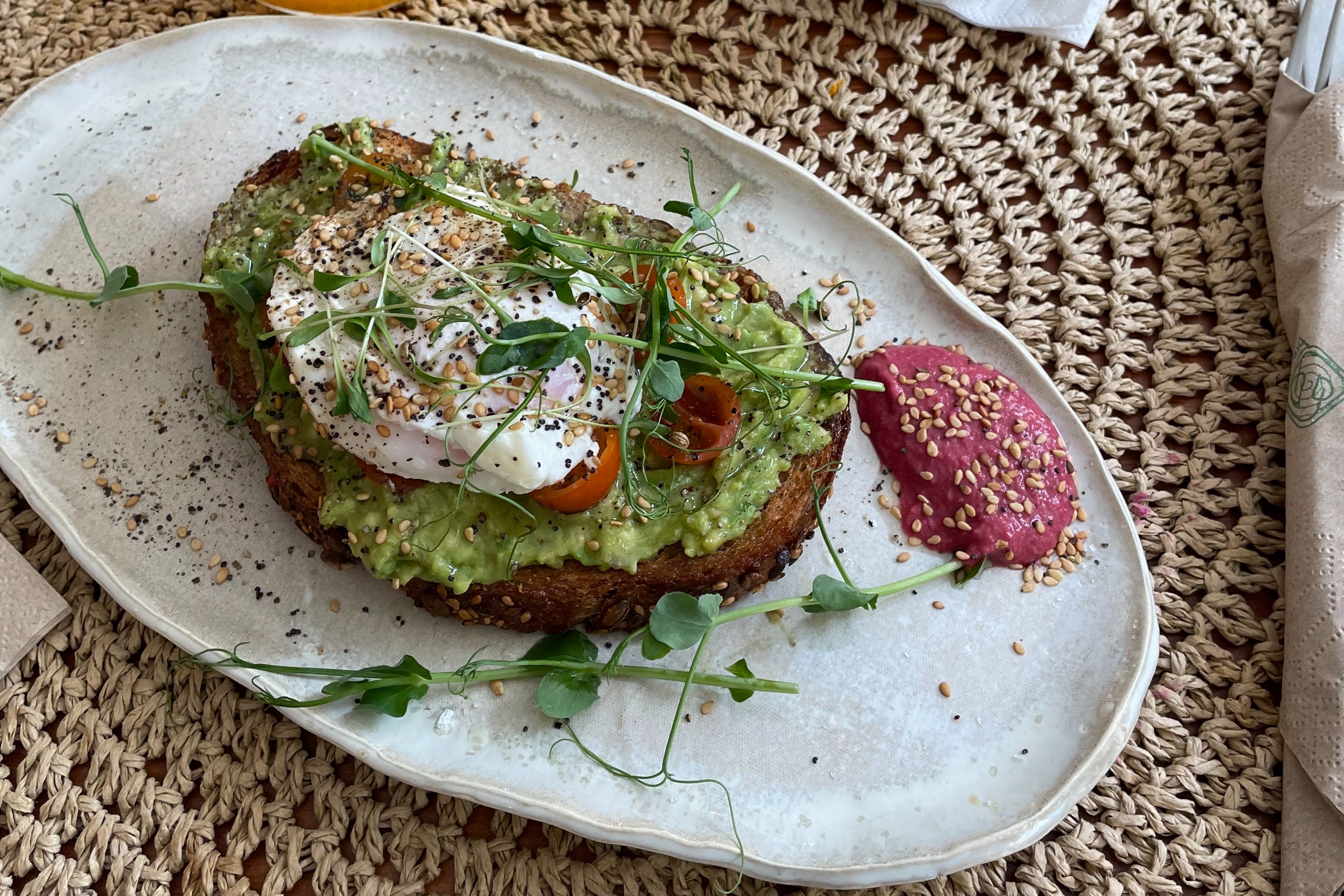 Avocado Toast for breakfast at Bloome by Sasha.