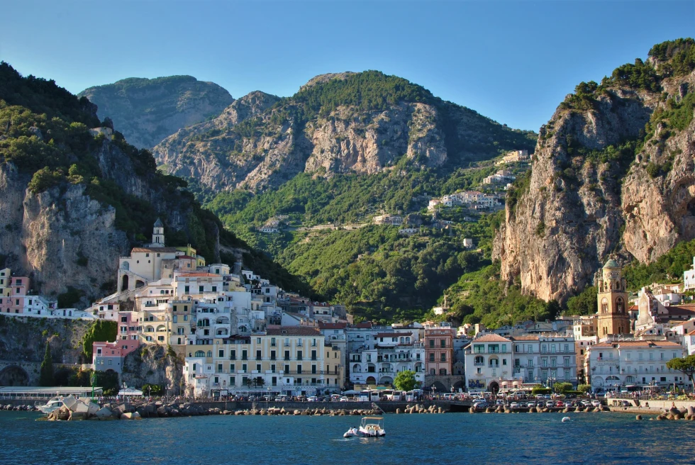 Positano coast from the water. 