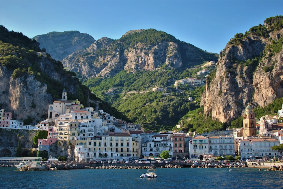 Positano coast from the water.