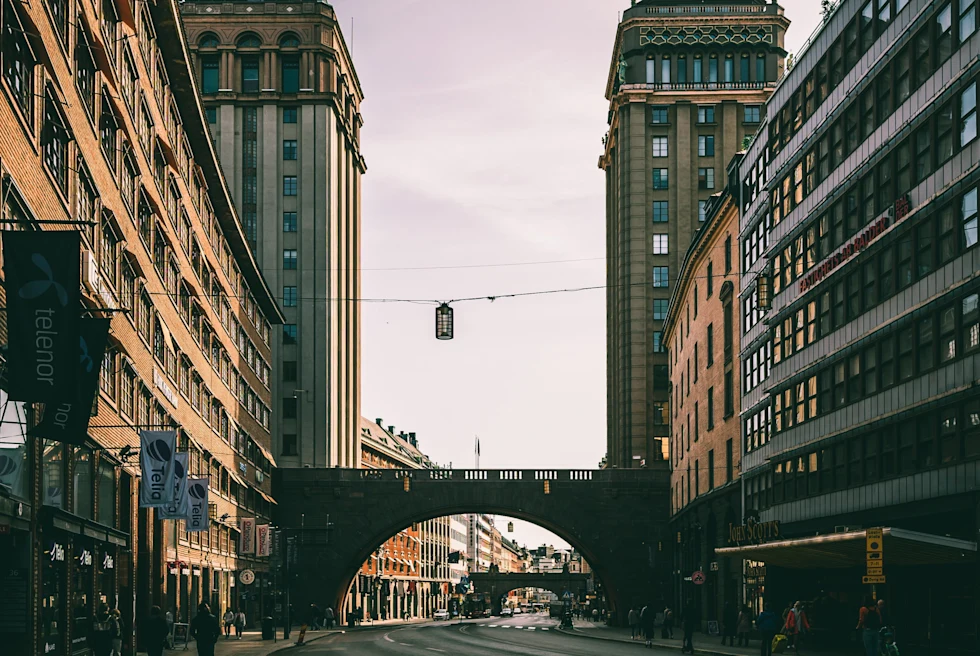 A bridge in downtown Stockholm.