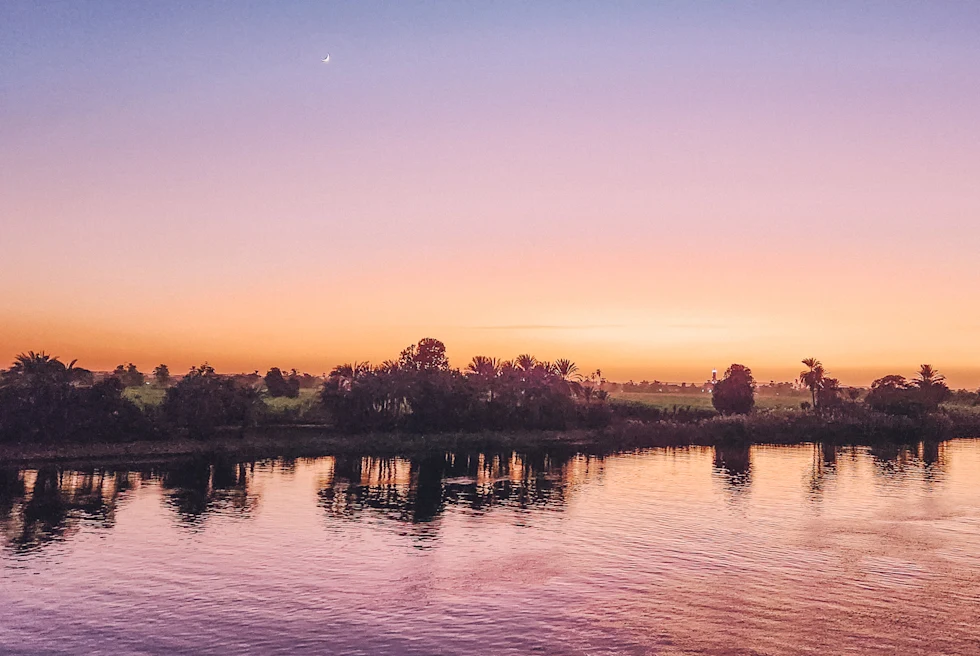 Two big boast on the Nile River.