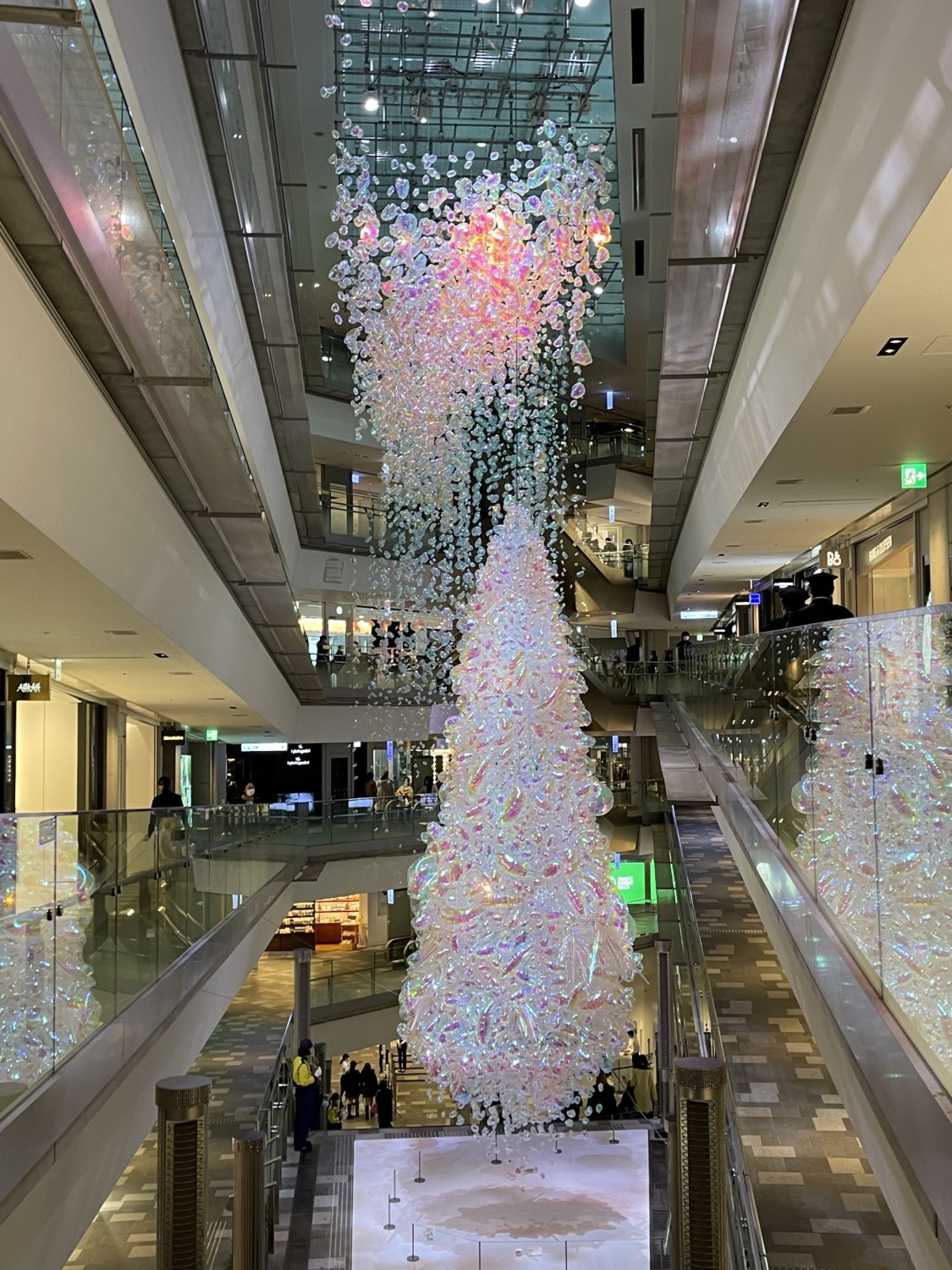 Christmas decorations in an indoor mall