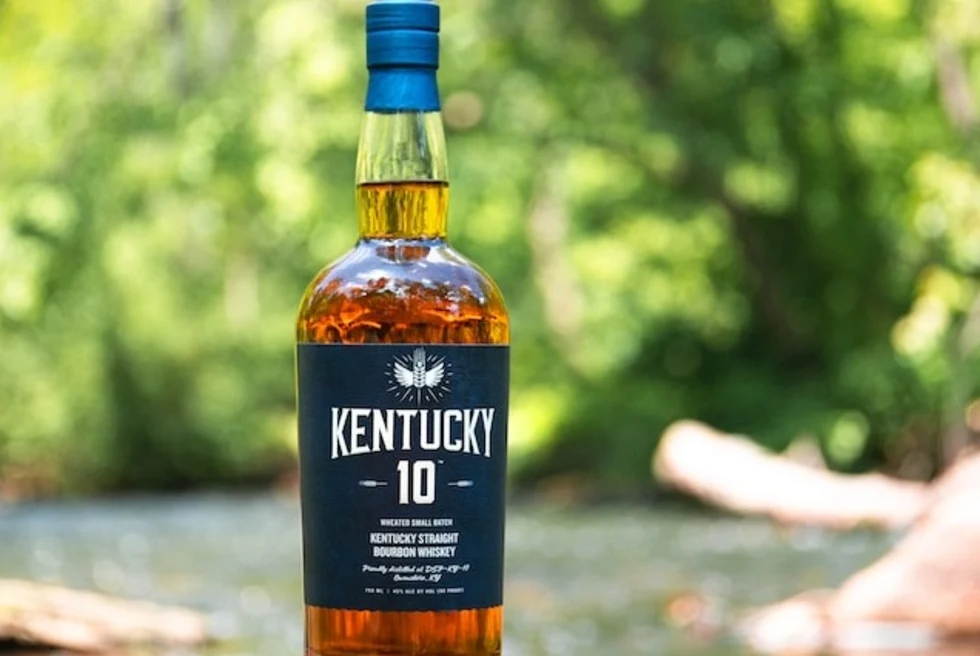 Kentucky whiskey bottle in nature.