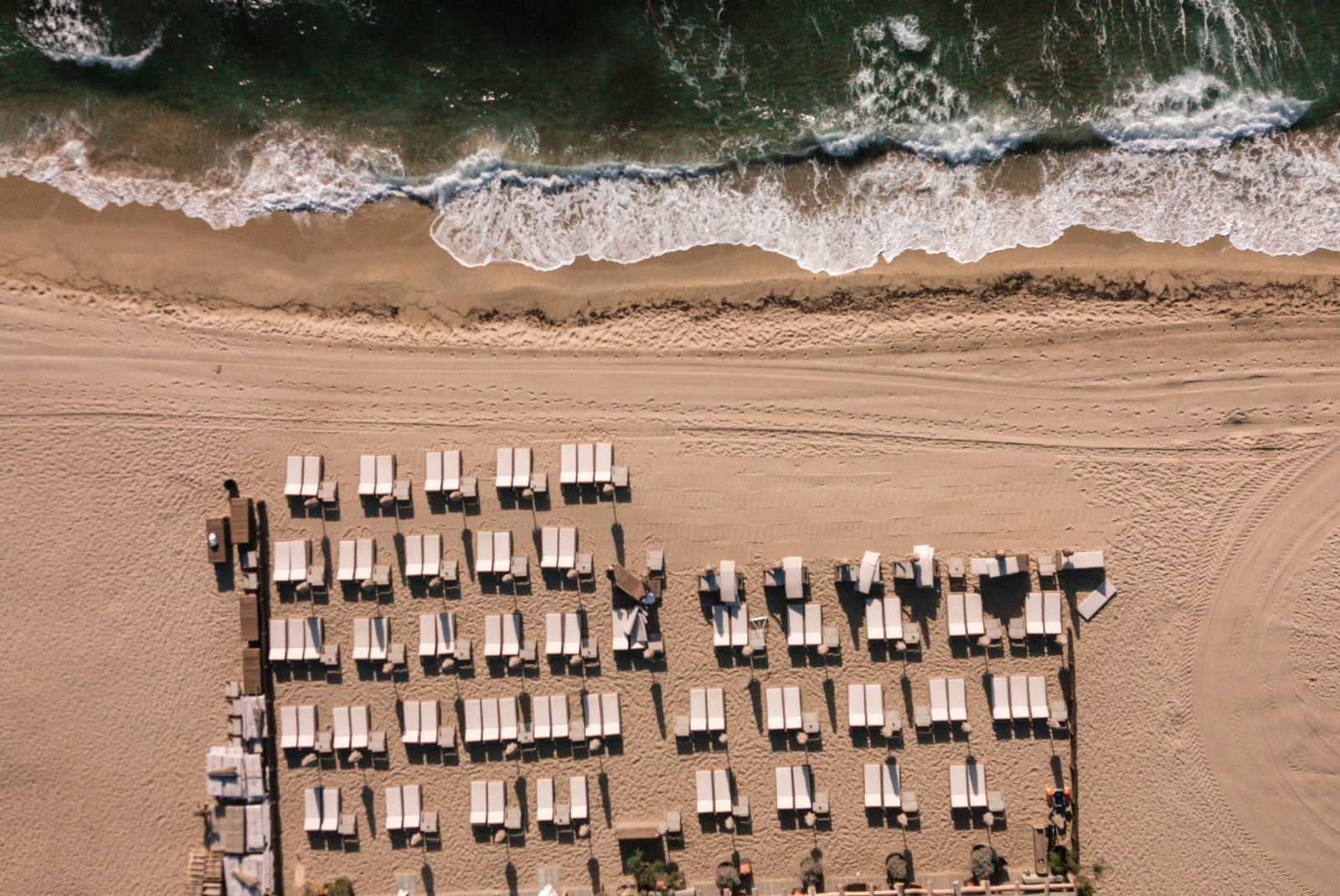 Aerial vie of Pampelonne Beach in Saint Tropez, France