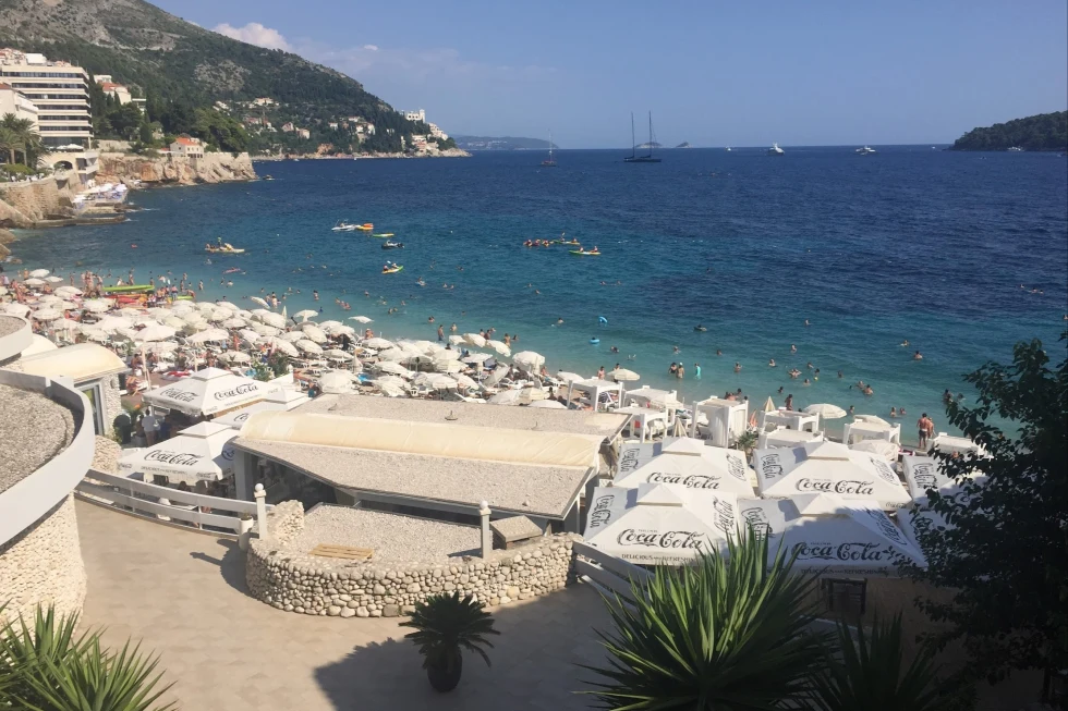 A beach club on the beach in Dubrovnik.