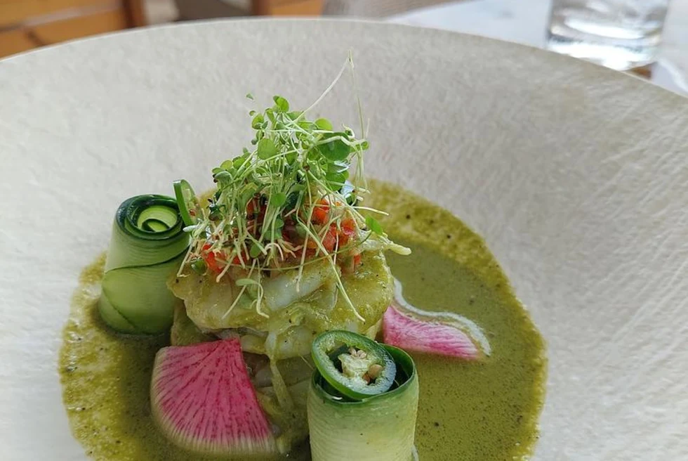 A plate of food on a table.