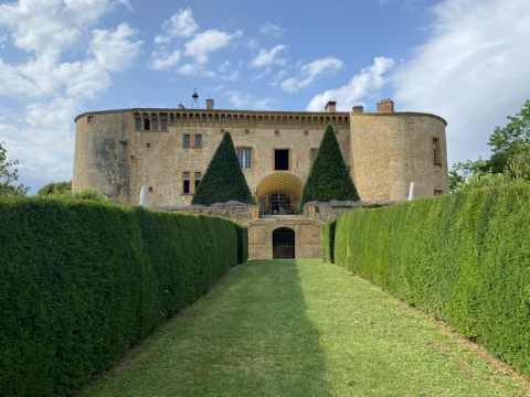 View of  Château de Bagnols which resembles a castle