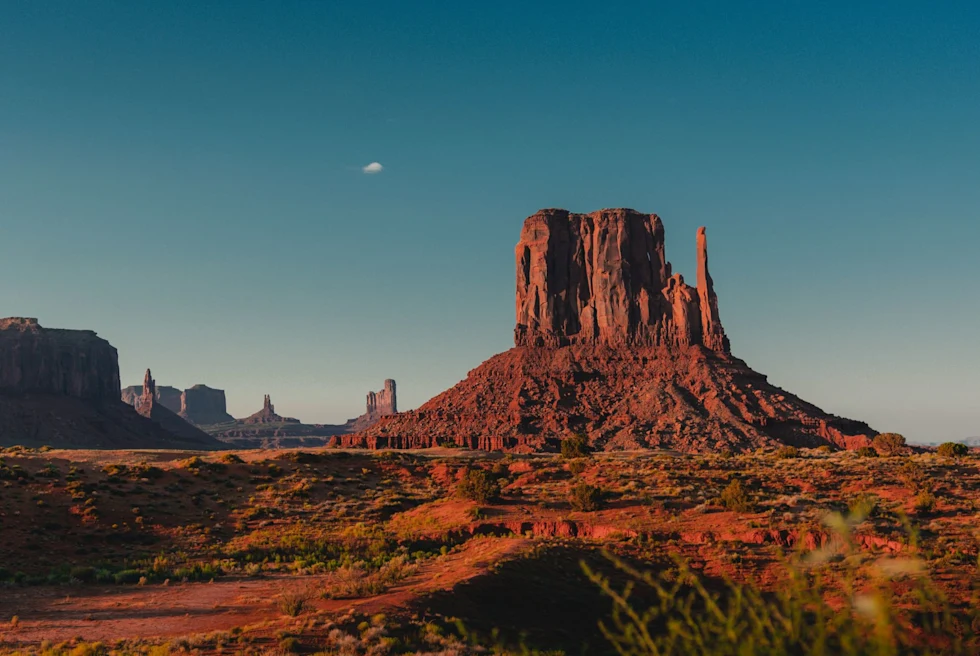 A rocky landscape in a dessert.