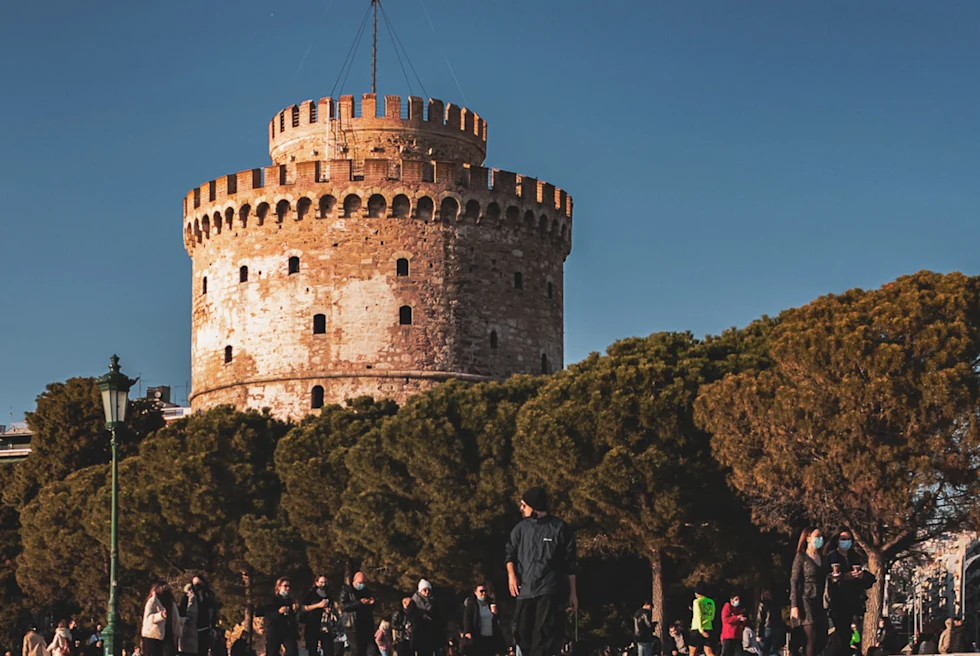 a castle with sky in the background