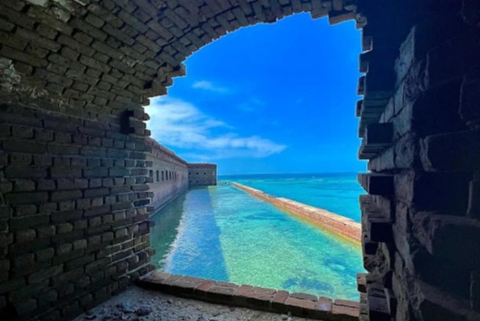 Window view of Dry Tortugas National Park.