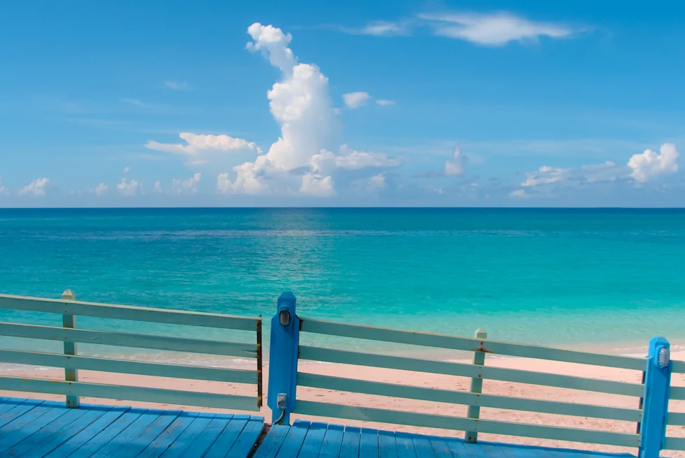 Blue shores in the Bahamas.
