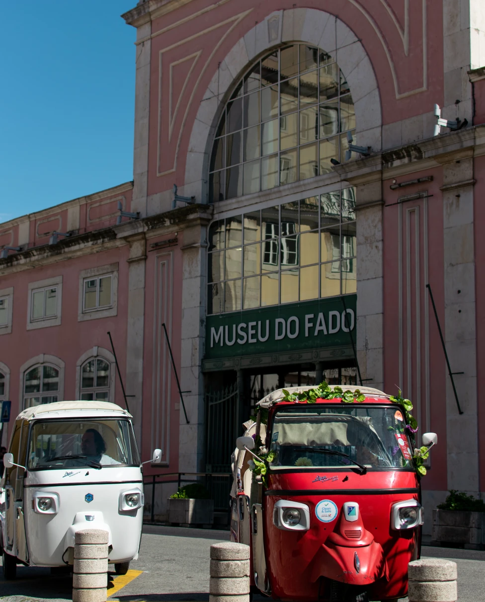 The doors of the Fado Museum in Lisbon, Portugal. 