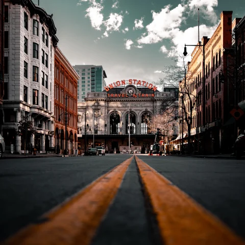 The streets of downtown Denver, Colorado. 