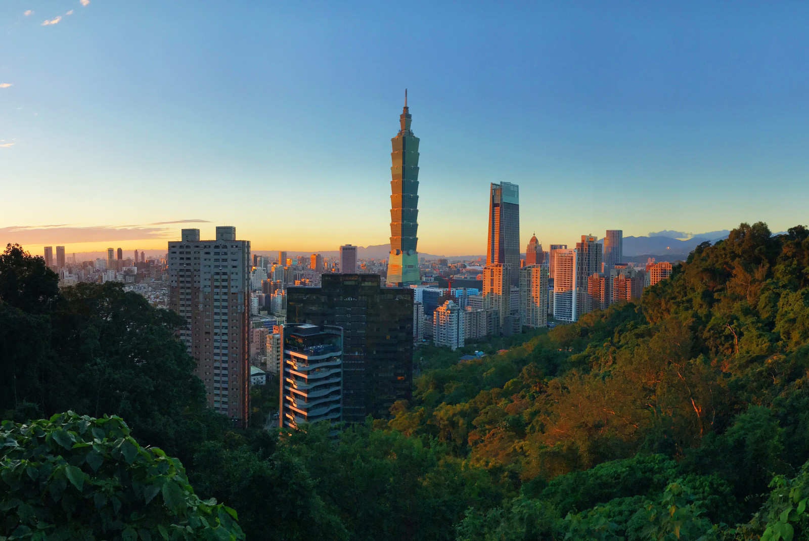 City view during sunset