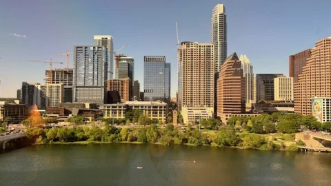 View of city buildings in downtown Austin