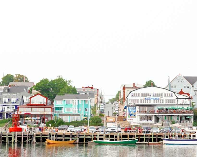 colorful shanty town harbor