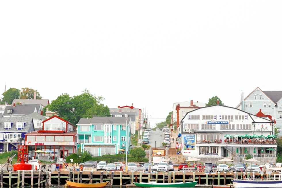 colorful shanty town harbor