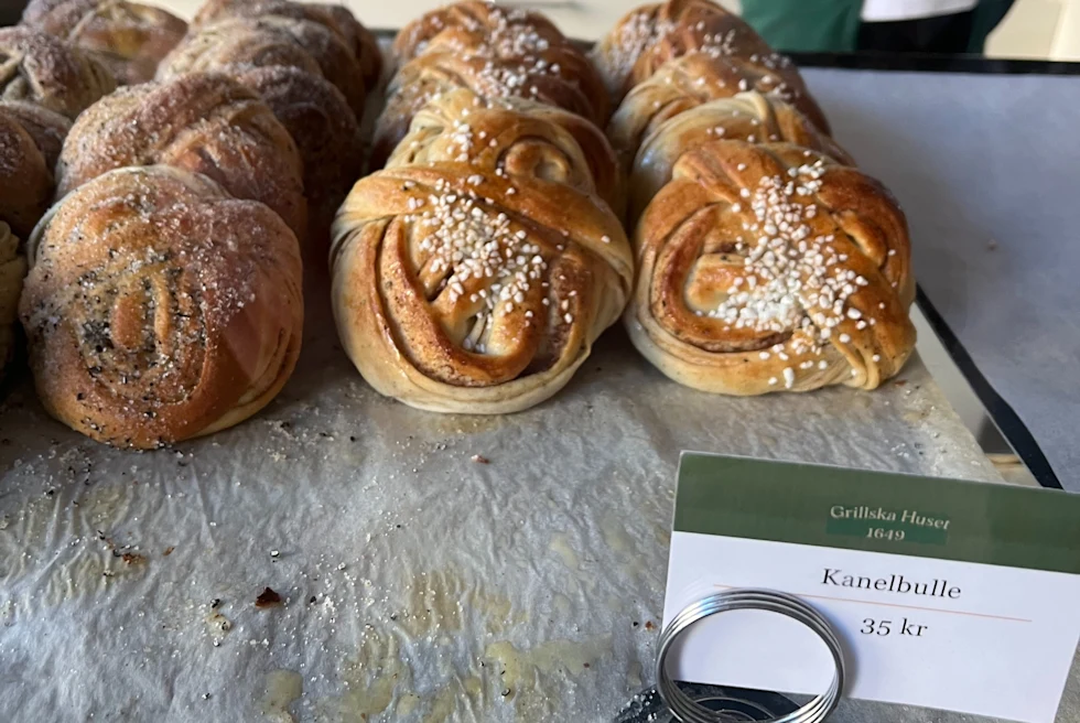 cinnamon buns in the window