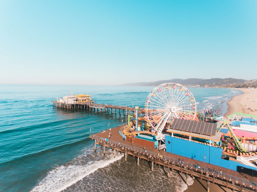 The pier with cyclone at Santa Monica. 