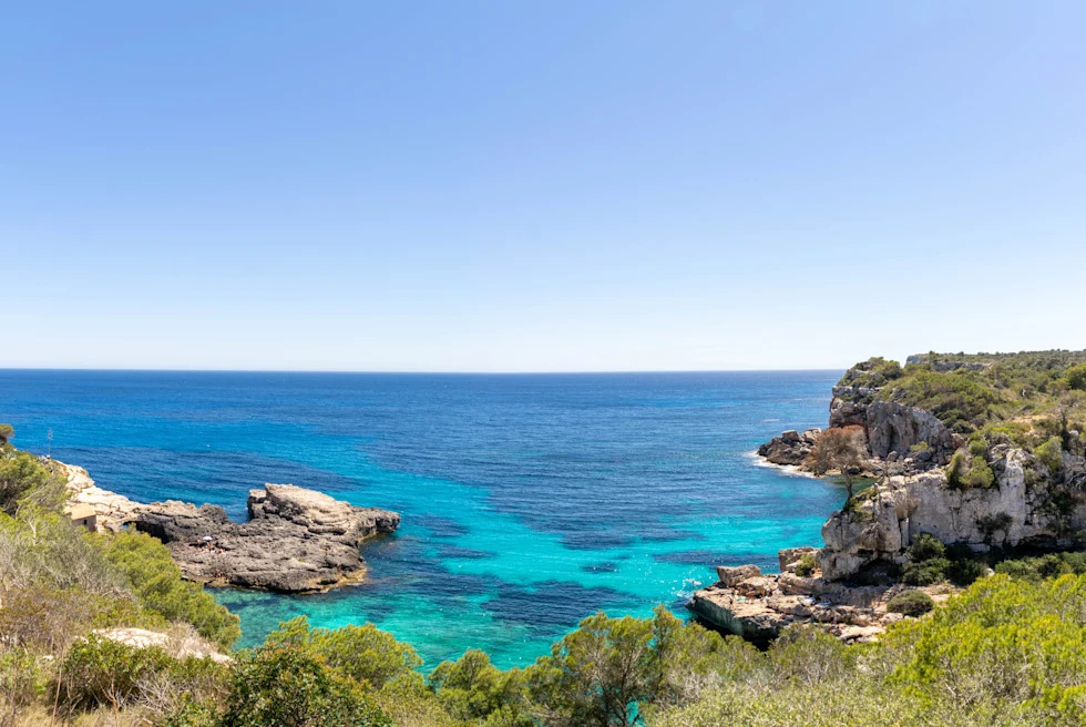 Natural beauty in Mallorca with sea and cliffs.