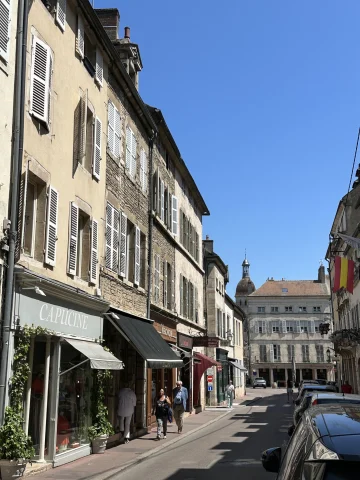 A picture of the streets of Beaune during daytime.