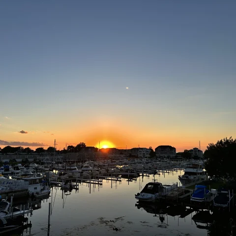 Sunset and lake view