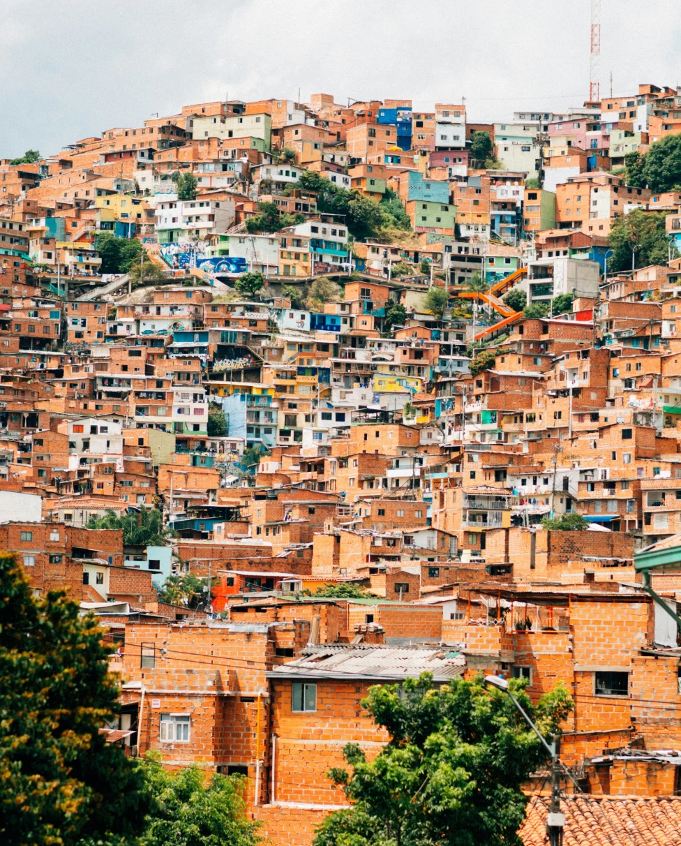 A hillside full of colorful houses.