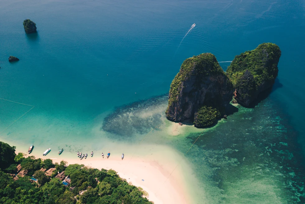 Aerial view of Thai island Krabi.
