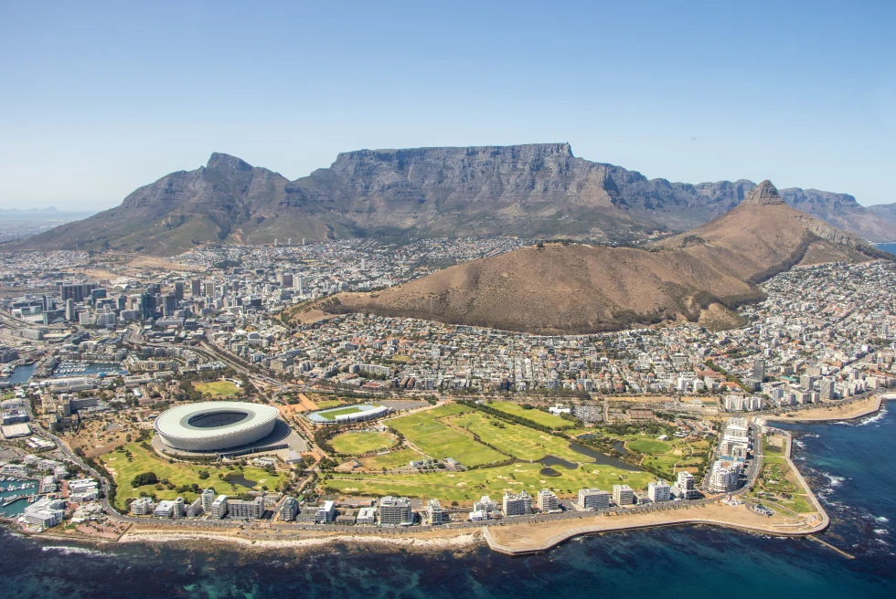 Cape Town, South Africa bird's eye view. 