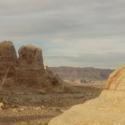 Rock formations on a cloudy day