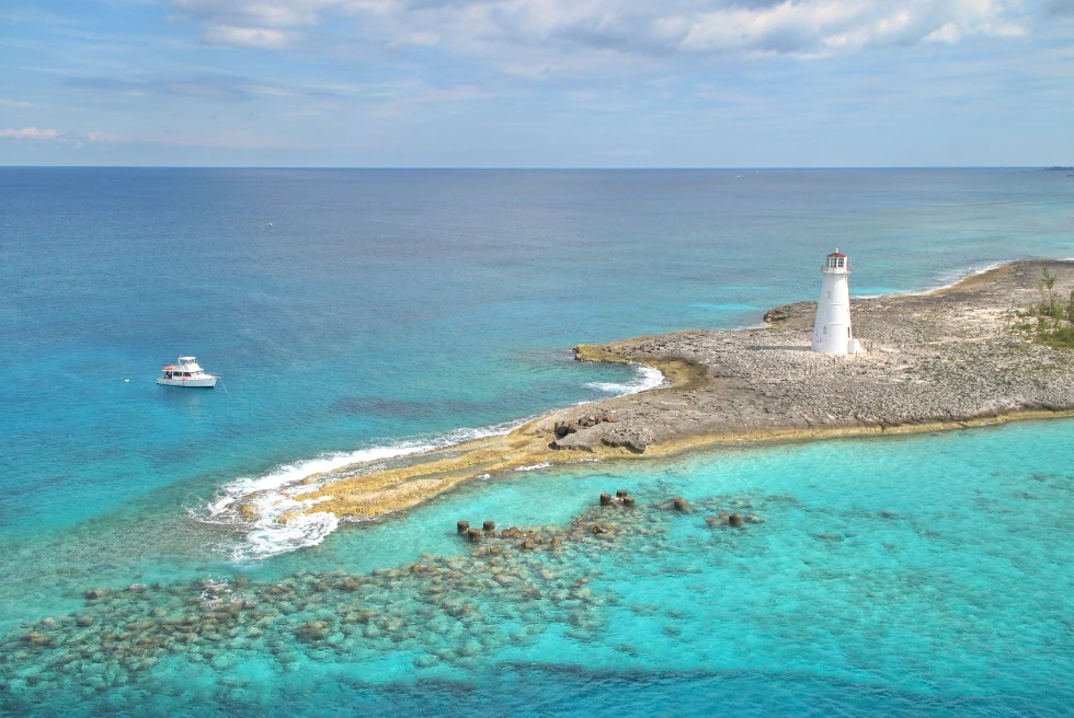 A lighthouse in the Bahamas. 