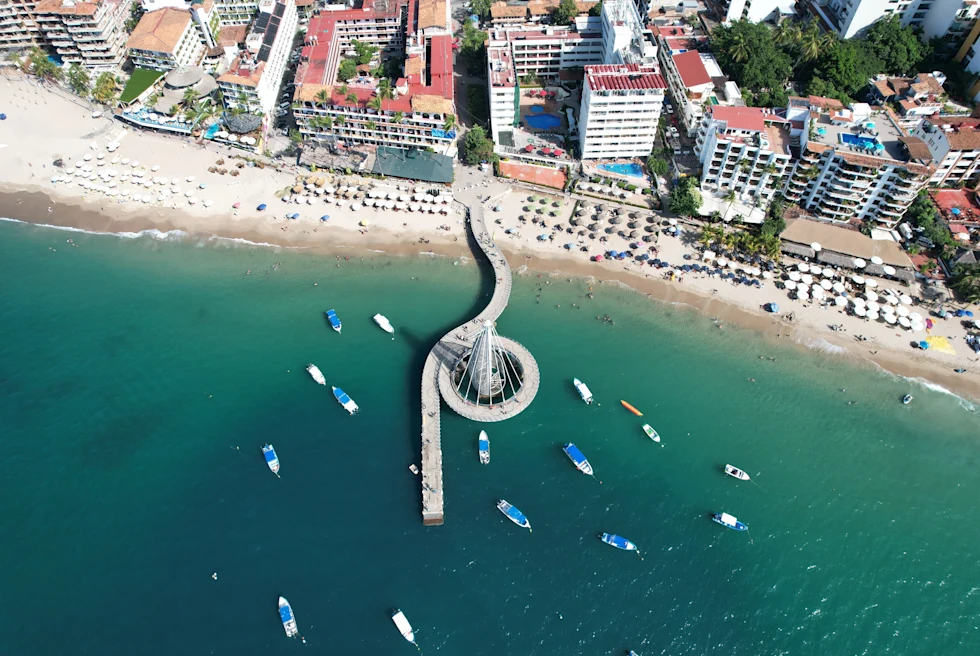 The Malecon in Puerto Vallarta from a bird's eye view.