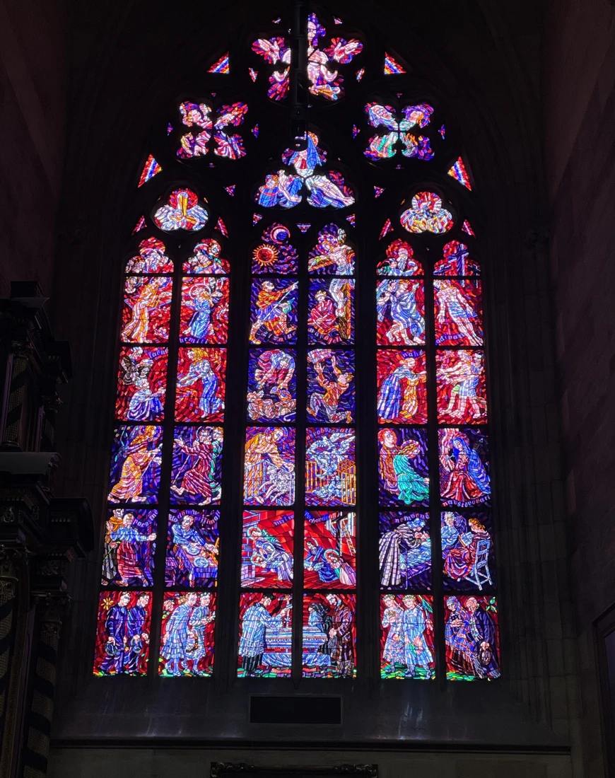 Stained glass in St Vitus Cathedral