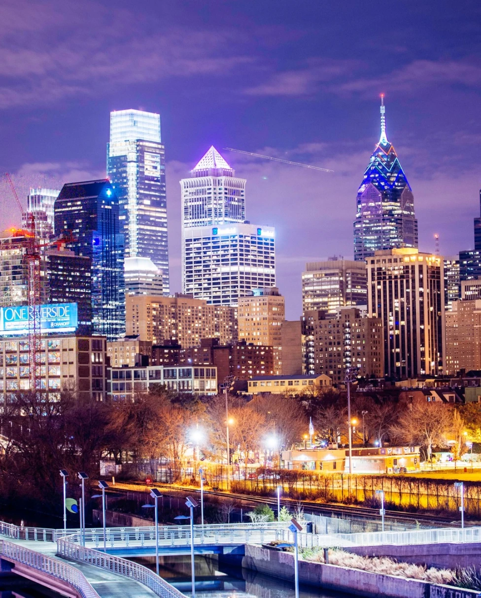 Philadelphia night view of the city from pixels - Martha Pope 
