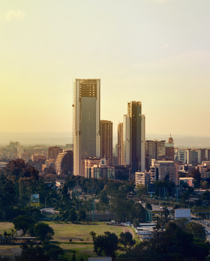 View of downtown Kenya at sunset