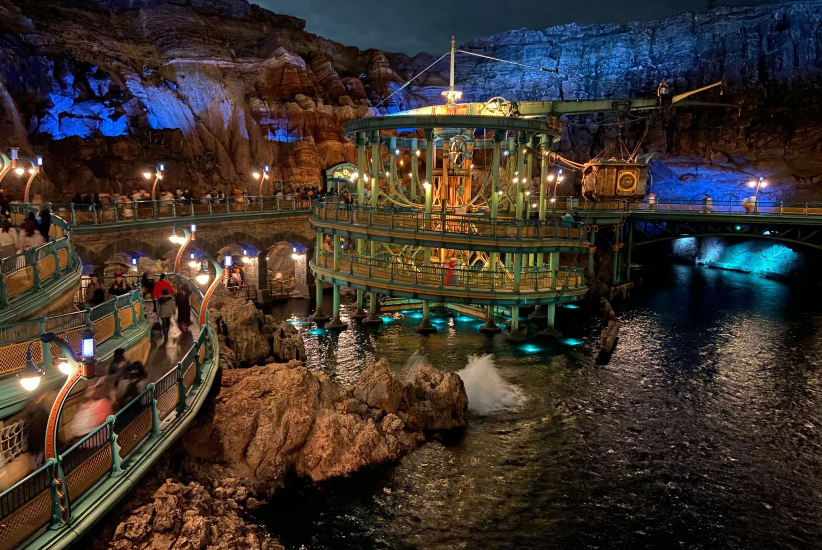 DisneySea amusement park at night