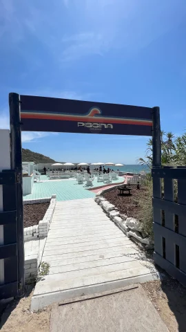 Entry to a beach resort. 