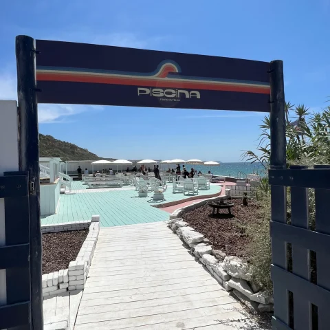 Entry to a beach resort. 